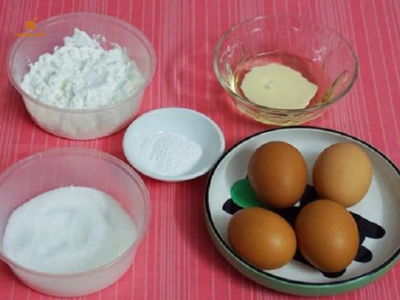 Nguyên liệu chuẩn bị cho cách làm bánh bông lan bằng bột mì
